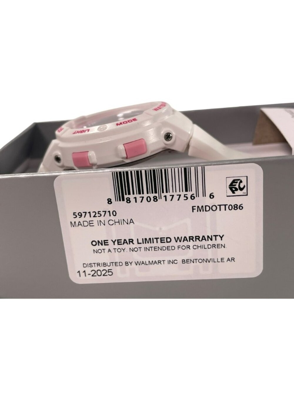Time And Tru Digital Sport Watch Water Resistant Pink & White Women's O/S NEW - Picture 7 of 8